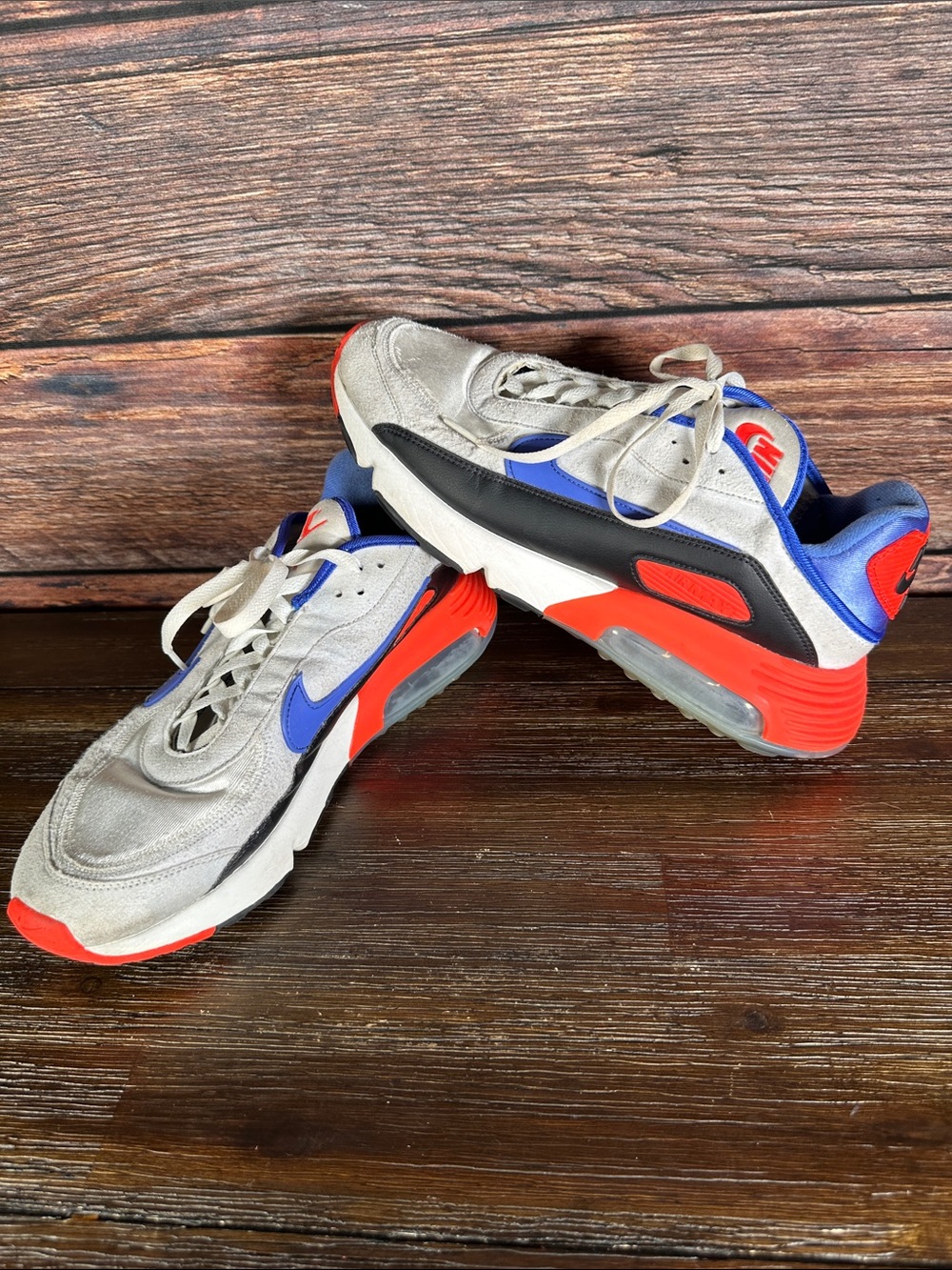 Nike Air Max 2090 EOI ("Evolution of Icons") sneakers
- Gray/Blue/Neon Orange